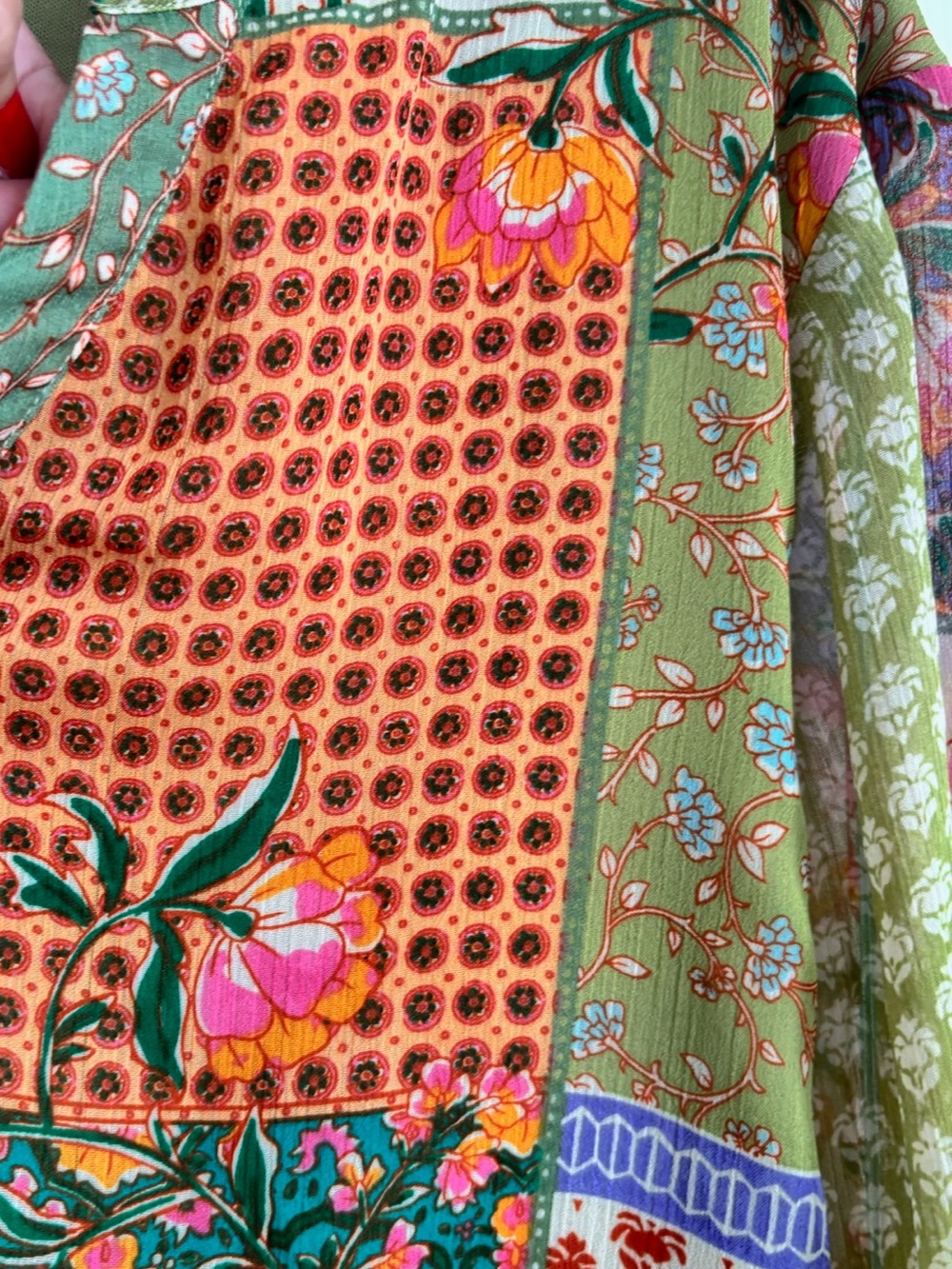 Chloe+Rene Patchwork Floral Tiered Long-Sleeve Dress - Picture 5 of 10